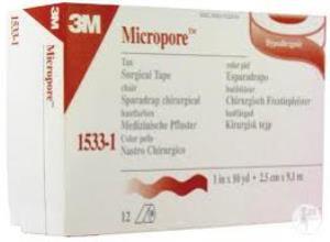 Brown Micropore Tape 1x10 yds, Corner Medical