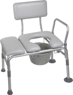 PADDED TRANSFER BENCH W/COMMODE