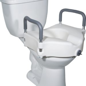 2-IN-1 LOCKING RAISED TOILET SEAT W TOOL-FREE REMOVABLE ARMS