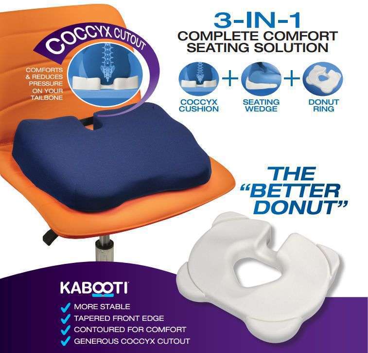 Kabooti Orthopedic Coccyx Seat Cushion - Contour Living - Corner