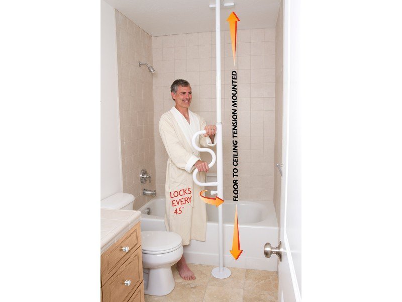 Stander Safety Pole With Curved Grab