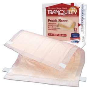Underpad Tranquility® Peach Sheet 21.5 x 32.5 Disposable