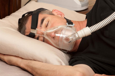 Man with Sleeping Apnea and CPAP Machine — New Hope, MN — Corner Home Medical